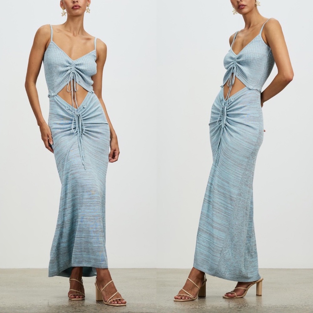 Christopher Esber Ruched Disconnect Knit Cami midi Dress XS